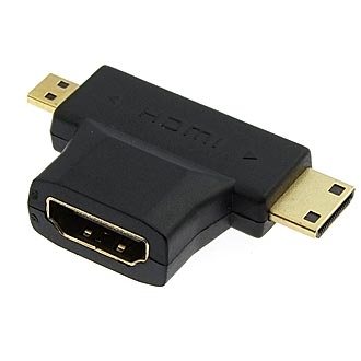 Разъем HDMI F to Mini HDMI + Micro HDMI