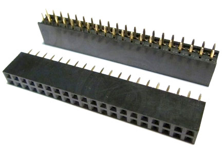 PBD-40, гнездо на плату шаг 2.54мм 2x20 прямое  (аналог DS1023-2*20S21)