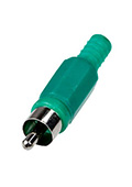 1-200 GR (RP-405), штекер RCA пластик на кабель зеленый