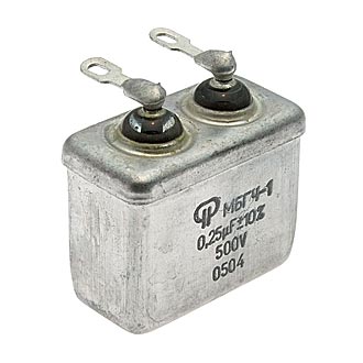 Конденсатор МБГЧ-1-1  500 В  0.25 мкф(200*г)