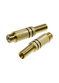 1-209G BLACK, гнездо RCA металл на кабель пайка черный "позолоченный"