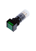 P16LAS2-1ABKG, кноп с фикс. 240В/4А, LED подсветка зеленая 24В