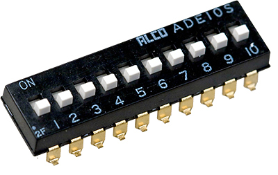 2-1825058-5, ADE10S04, DIP переключатель 10 поз. 2.54мм 24В 100мА