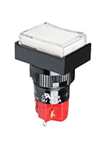 D16LMT1-1ABKW, Переключатель кнопочный без фиксации 250В/5А LED подсветка 24В