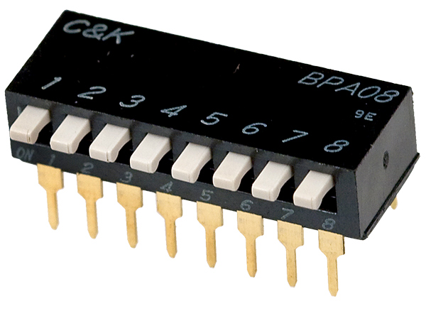 BPA08B, DIP переключатель 0.1А 5В, в отверстие