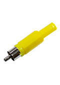 1-200 YE (RP-405) ЖЕЛТЫЙ, штекер RCA пластик на кабель, желтый