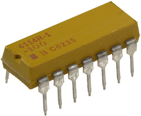 4114R-1-100, 7x10 Ом резисторная сборка изол. DIP-14
