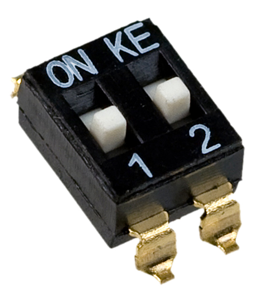 DMHA-02G-G, DIP переключатель 2 поз. SMD 2.54мм (аналог SWD4-2)