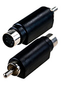 2-322, переходник RCA штекер - MINI DIN 4 pin (S-VHS) гнездо пластик