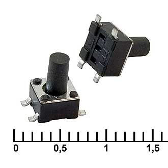 Кнопка тактовая IT-1109SA (4.5x4.5x7)
