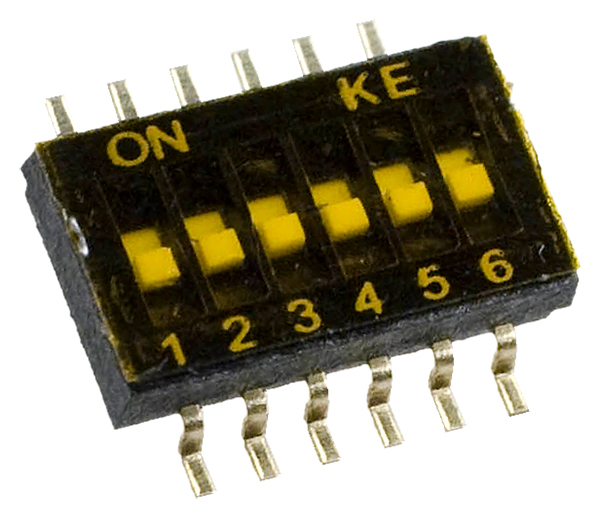 DSHP06-TSGER, DIP переключатель 6 поз. SMD 1.27мм
