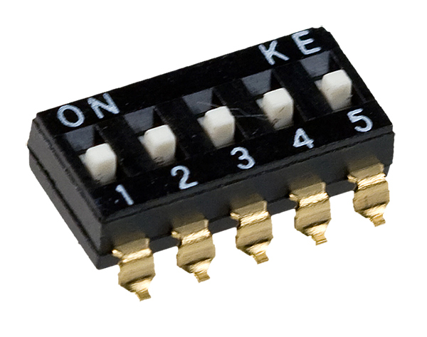 DMHA-05G-G, DIP переключатель 5 поз. SMD 2.54мм (аналог SWD4-5)