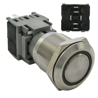 Кнопка антивандальная LAS1-BGQ-11E/B on-(off)+off-(on)