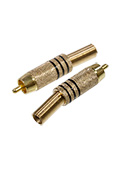 1-212G BLACK, штекер RCA металл на кабель пайка черный "позолоченный"