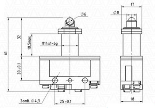 Микропереключатель МП1105 исп.5