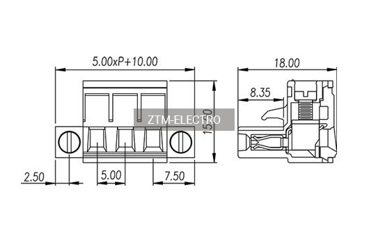 Клеммник разрывной 5ZSDVM-10P