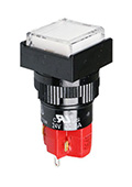 D16LMS1-1ABKW, кнопка без фиксации с LED подсветкой 250В/5А
