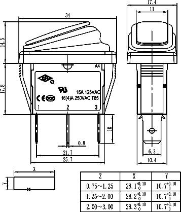 SB068-12V IP65 on-off 10.5x28.5mm