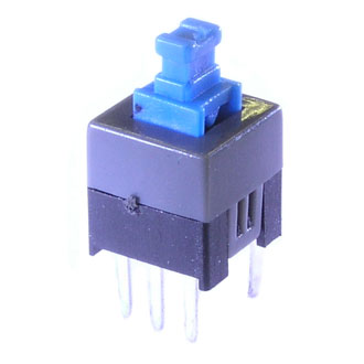 Кнопка миниатюрная PB22E07 с фиксацией 7x7x12 mm
