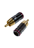 1-256G RED, штекер RCA металл на кабель, красный "позолоченный"