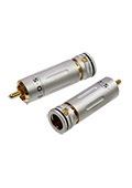 1-222G BLACK, штекер RCA металл бронза цанга на кабель d до 9.0мм,черный "позолоченный"