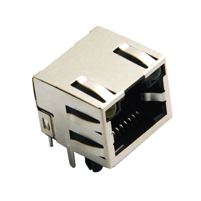 L-KLS12-108-8P8C-1X1-2-Y/G-0-01, розетка RG-45 с двойной индикацией, экранированный