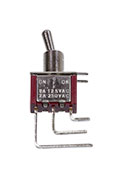 MTS-103-C4-R, миниатюрный тумблер угл. ON-OFF-ON, 3конт. на плату, красный