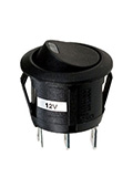 R13-112LBBOTR3-G, переключатель клавишный ON-OFF 250B 6A черный с красный подсветкой