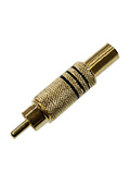 1-210G-1(RP-219G), штекер RCA металл на кабель винт черный "позолоченный"