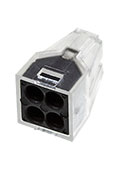 XY608-4P, электромонтажная клемма 4 контакта  400В/24А 22-14AWG (аналог 773-324)