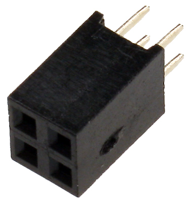 PBD-4, гнездо на плату шаг 2.54мм 2x2 прямое (аналог DS1023-2*2S21)