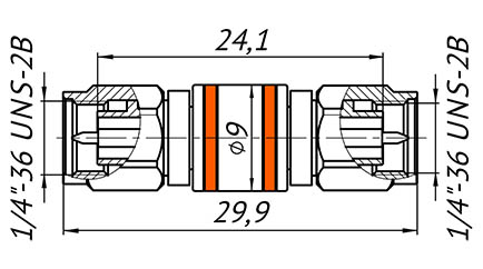 Переход коаксиальный adp1a-35m-35m