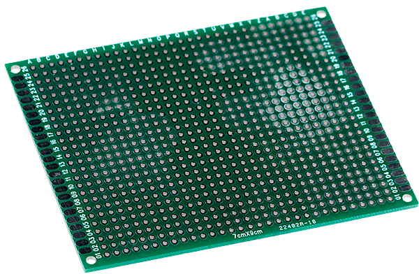 ПЛАТА МАКЕТНАЯ 70ММ Х 90ММ PCB ШАГ2.54ММ, двухсторонняя