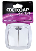 SV-54235-W, Выключатель двухклав.с подсветкой в сборе 10А/250В