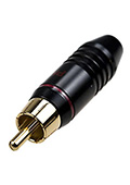 1-226G RED, штекер RCA металл на кабель красный 51мм "позолоченный"