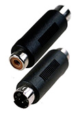 2-321, переходник MINI DIN 4 pin (S-VHS) штекер - RCA гнездо пластик