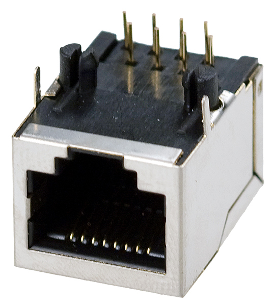 TP8P8C (RJ45) розетка CAT5E длинная, на плату 8P8C экранированная Cat.5E