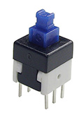 MPS-800-G, миниатюрная кнопка с фиксацией 8мм 30В 0.1A (B170G)
