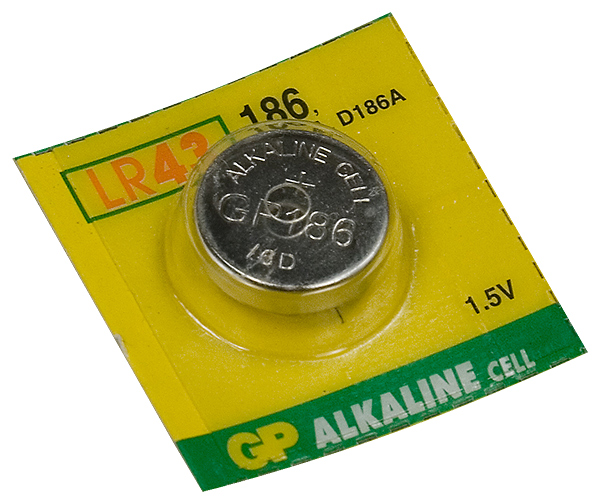 GP 186 LR43, батарейка GP 186, диск MnZn, ( LR43 ), 1 шт.
