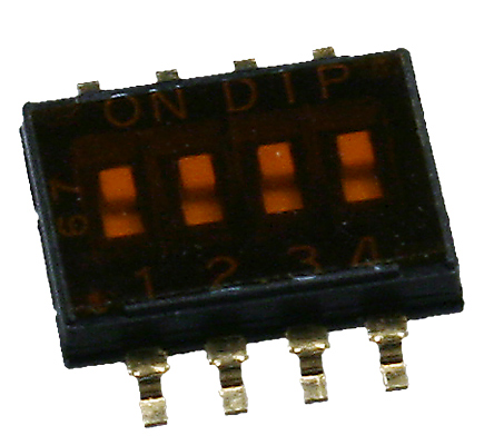 DHN-04-T-V, DIP переключатель 4 поз. SMD 1.27мм (NHDS-04)