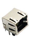 L-KLS12-108-8P8C-1X1-2-Y/G-0-01, розетка RG-45 с двойной индикацией, экранированный