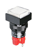D16LMS1-1ABHW, кнопка без фиксации с LED подсветкой 250В/5А