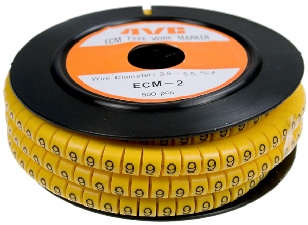 ECM-2-R "9", ECM-2-R марк.каб.3.8-5.5мм,"9"500шт