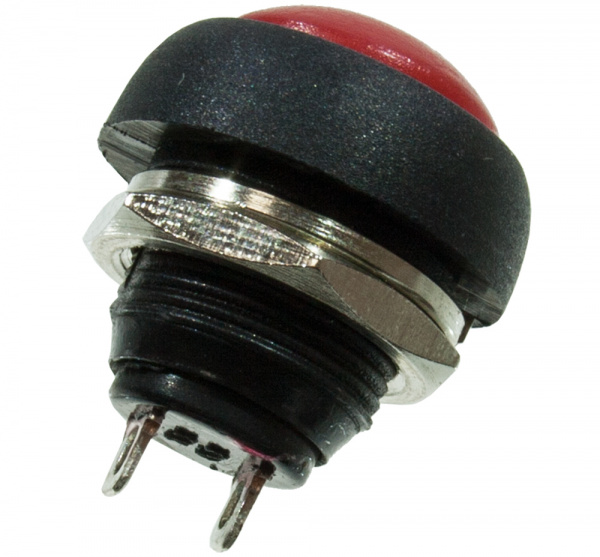 L-KLS7-PBS-010DR, кнопка без фикс.OFF-(ON) 250В 1А красн. D=17.5мм