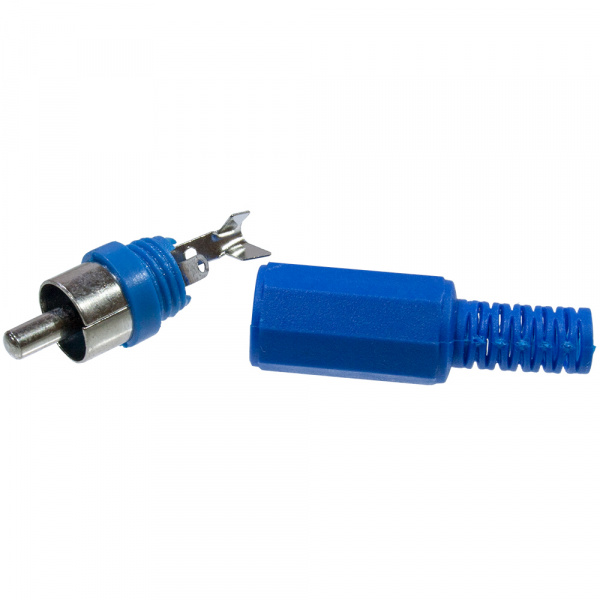 1-200 BL (RP-405), штекер RCA  пластик на кабель синий