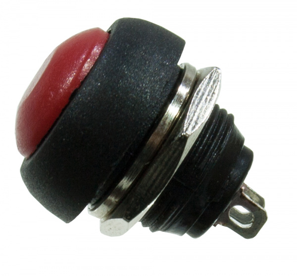 L-KLS7-PBS-010DR, кнопка без фикс.OFF-(ON) 250В 1А красн. D=17.5мм