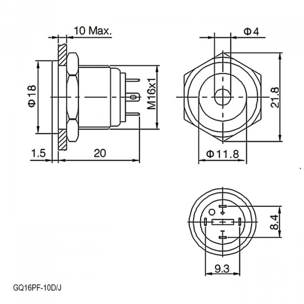 GQ16PF-10D/J/B/N off-(on)