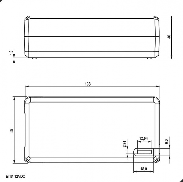 БПИ 12VDC 3.33A 2.1/2.5*5.5