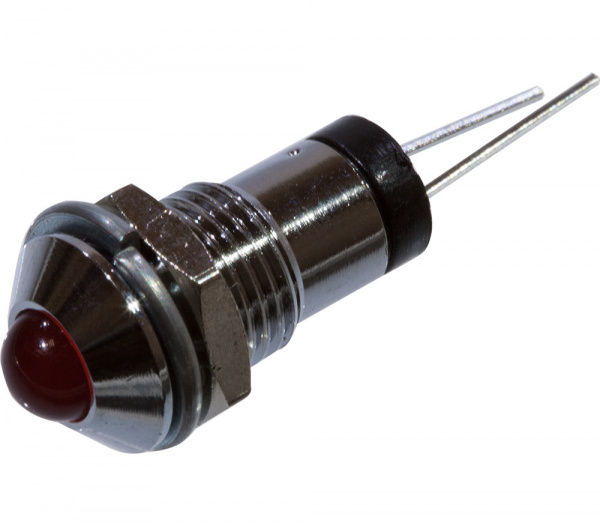 H9+B5135 red, Светодиод красный 5мм с держателем на панель М8 LA05W/I