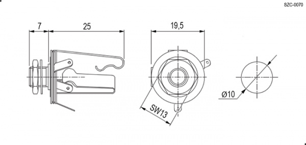 SZC-0070 stereo 6.35 mm